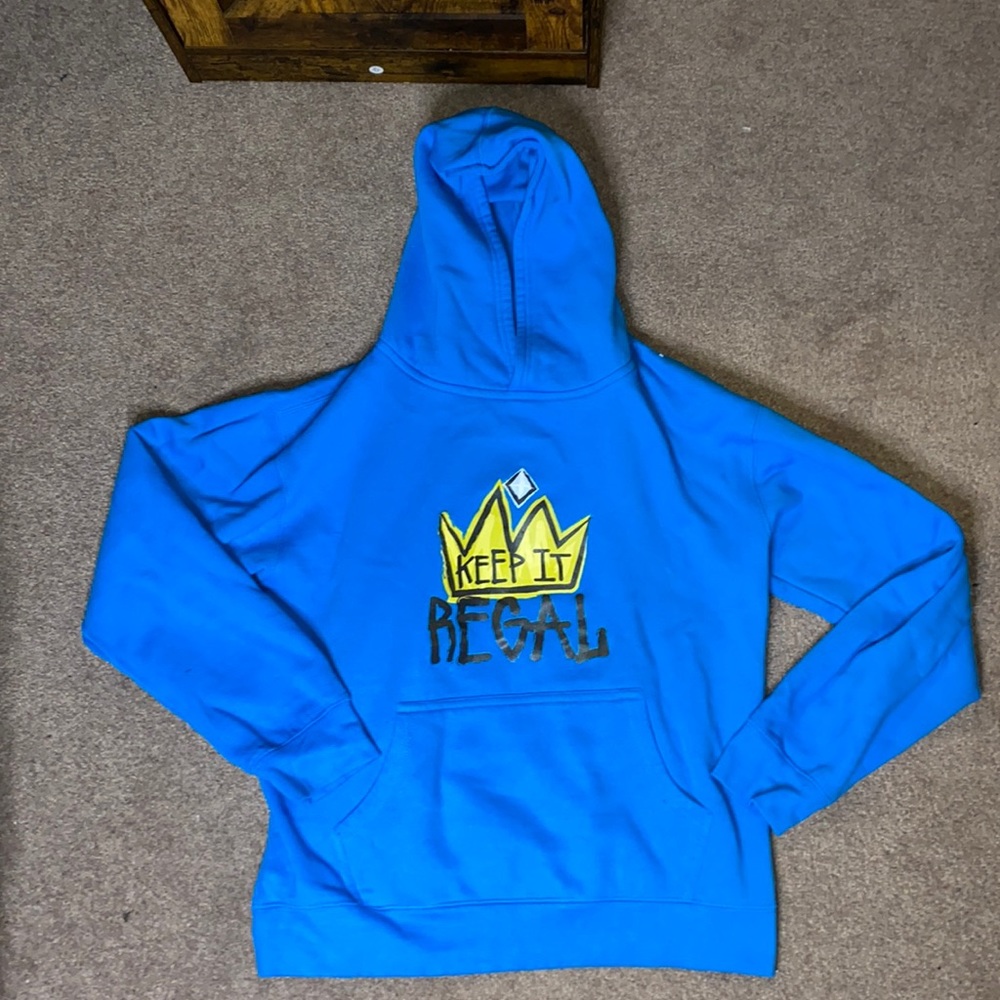 Blue 'Keep It Regal' Kids Hoodie